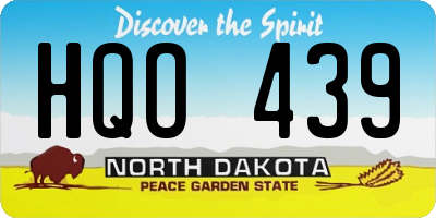 ND license plate HQO439