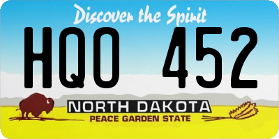 ND license plate HQO452