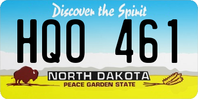 ND license plate HQO461