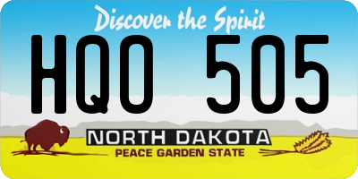 ND license plate HQO505