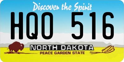 ND license plate HQO516
