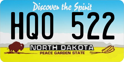ND license plate HQO522