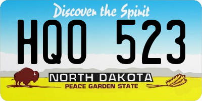 ND license plate HQO523