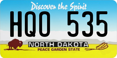 ND license plate HQO535