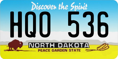 ND license plate HQO536
