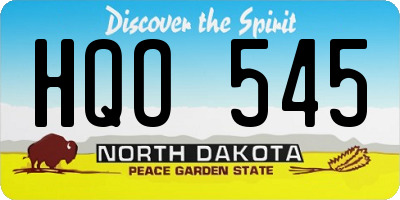 ND license plate HQO545