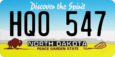 ND license plate HQO547