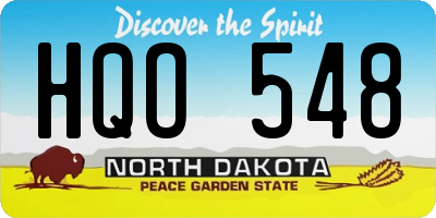 ND license plate HQO548