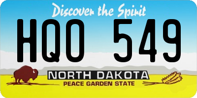 ND license plate HQO549