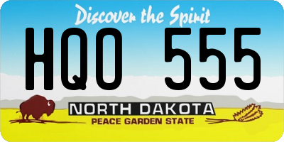 ND license plate HQO555