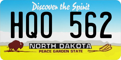 ND license plate HQO562
