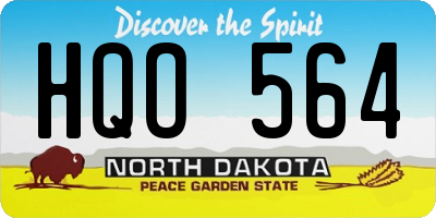 ND license plate HQO564