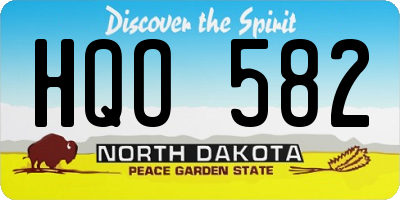 ND license plate HQO582