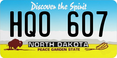 ND license plate HQO607