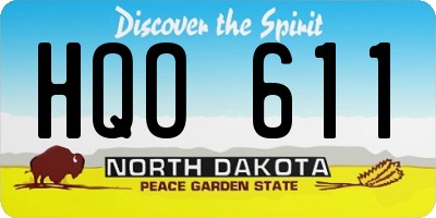 ND license plate HQO611