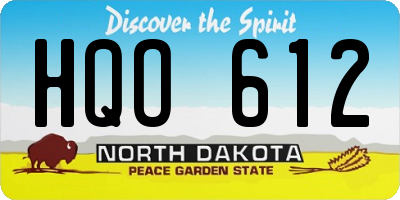 ND license plate HQO612