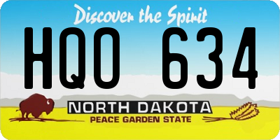 ND license plate HQO634