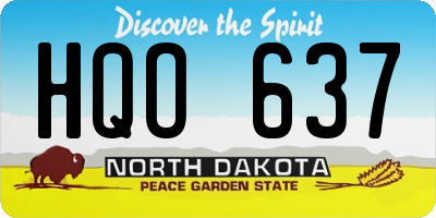 ND license plate HQO637