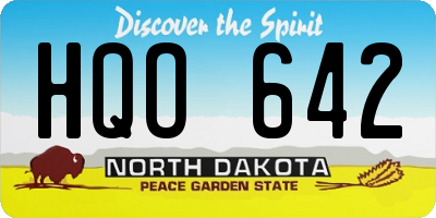 ND license plate HQO642