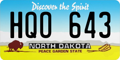 ND license plate HQO643