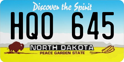 ND license plate HQO645