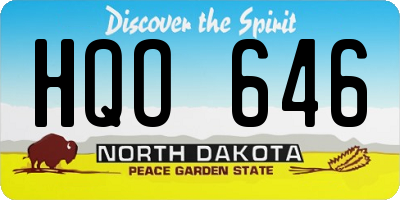 ND license plate HQO646