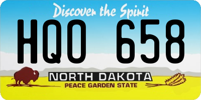ND license plate HQO658