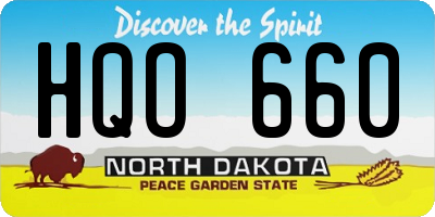 ND license plate HQO660