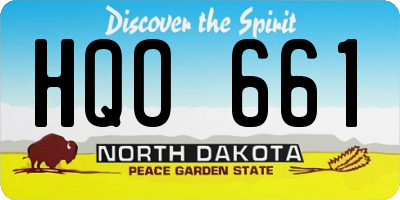 ND license plate HQO661