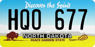 ND license plate HQO677