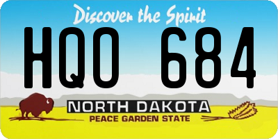 ND license plate HQO684