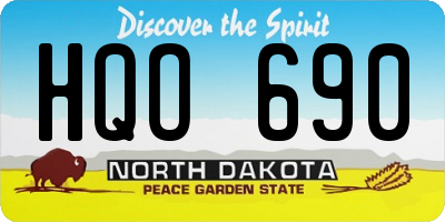 ND license plate HQO690