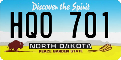 ND license plate HQO701