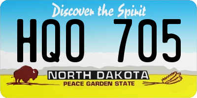 ND license plate HQO705