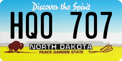 ND license plate HQO707