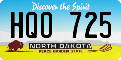 ND license plate HQO725