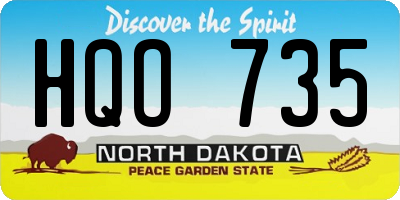 ND license plate HQO735