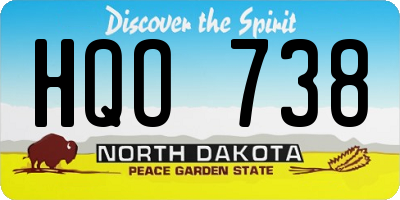 ND license plate HQO738