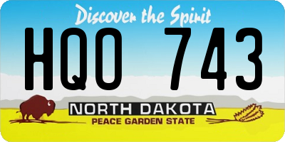 ND license plate HQO743