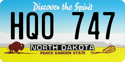 ND license plate HQO747
