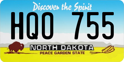 ND license plate HQO755