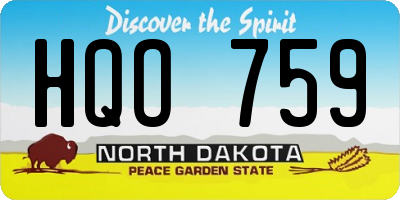 ND license plate HQO759