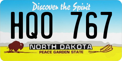 ND license plate HQO767