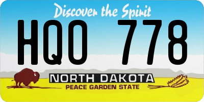 ND license plate HQO778