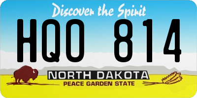 ND license plate HQO814