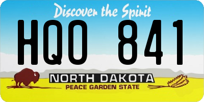 ND license plate HQO841