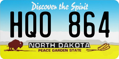 ND license plate HQO864