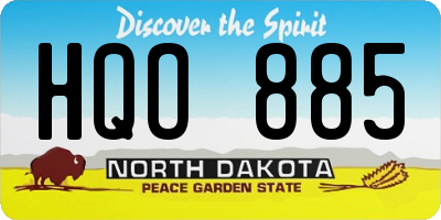 ND license plate HQO885