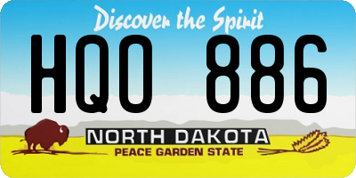 ND license plate HQO886