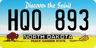 ND license plate HQO893
